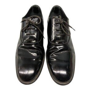 Tod’s Patent Leather Oxford Dress Shoes Mens 7.5A Black‎ Italian Formal Lace Up